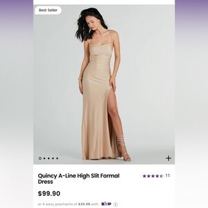 Beige A-Line Maxi Dress